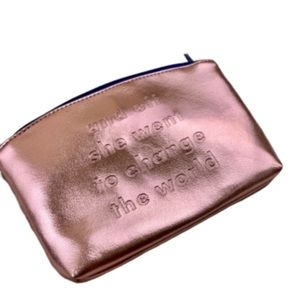 Ipsy metallic pink mini cosmetic glam bag